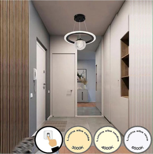 Jiju Lumini Suspendate Negru LED Cu Lumină Alb Natural