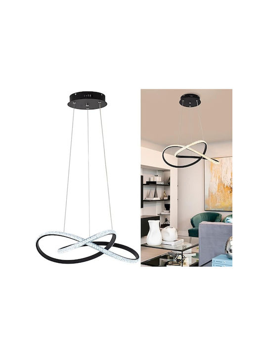 Jiju Lumini Suspendate Negru LED Cu Cristale