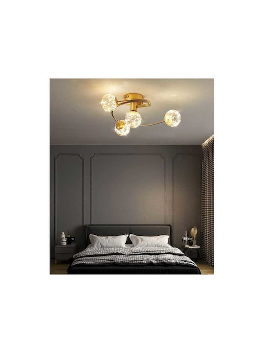 Jiju Plafonieră de Tavan Aurie cu LED Integrat