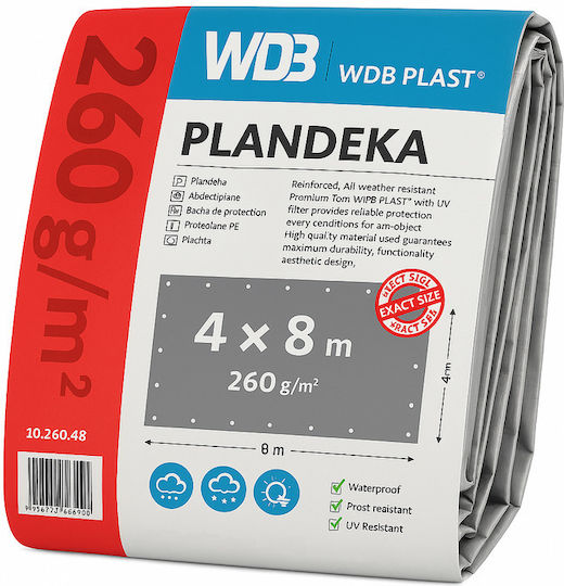 MP Pânză Impermeabilă Rotundă 260gr/m² cu Diametru 4m Heavy Duty Gri
