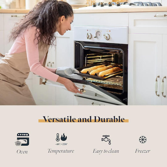 Tavă de Copt Non-Stick din Aluminiu pentru Baghete L38.5 x A28.5 x Î3.5 cm Gourmeo