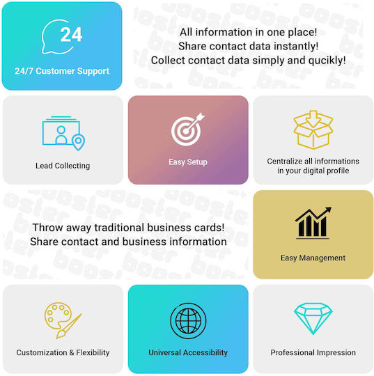 Carte De Vizită Booster Nfc Smart Card Tap To Share Neagră