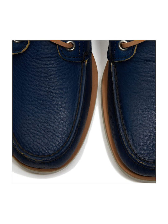 Leder Herren Bootsschuhe in Blau Farbe