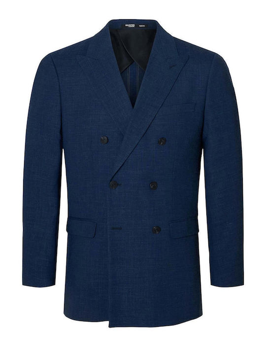 Summer Men’s Suit Jacket Slim Fit Navy Blue