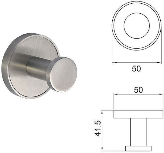 Inter Ceramic Badezimmerhaken Einzel mit Schrauben Silber