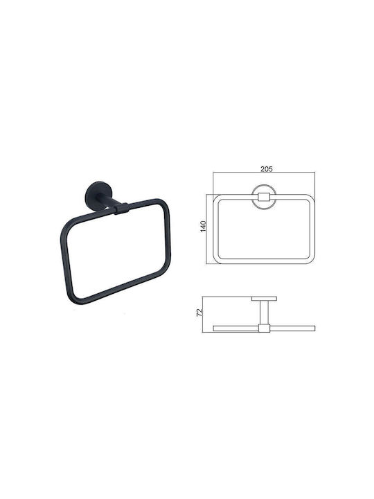 Inter Ceramic Κρίκος Μπάνιου Μονός με Βίδες Ασημί
