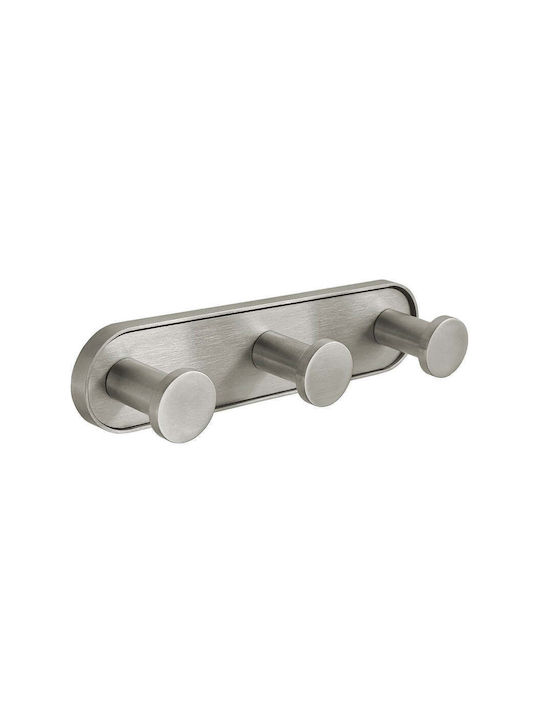 Inter Ceramic Трипластова Кука За Баня С Винтове Сребриста