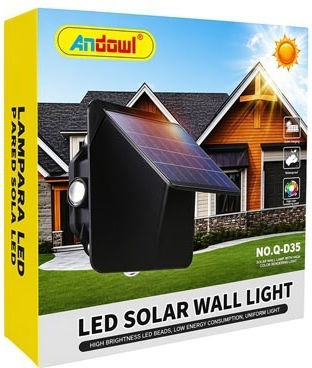 Andowl Wall Mounted Solar Light RGB with Motion Sensor and Photocell IP67 35x35cm