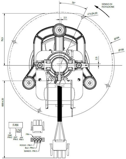 Вентилатор за димни газове Ecm Fime за пелетна печка Fornello Marelli Systems Burnit Alfa Plam Moretti Design Anselmo Cola Ferroli Karmek One Arce Clam Eco Spar