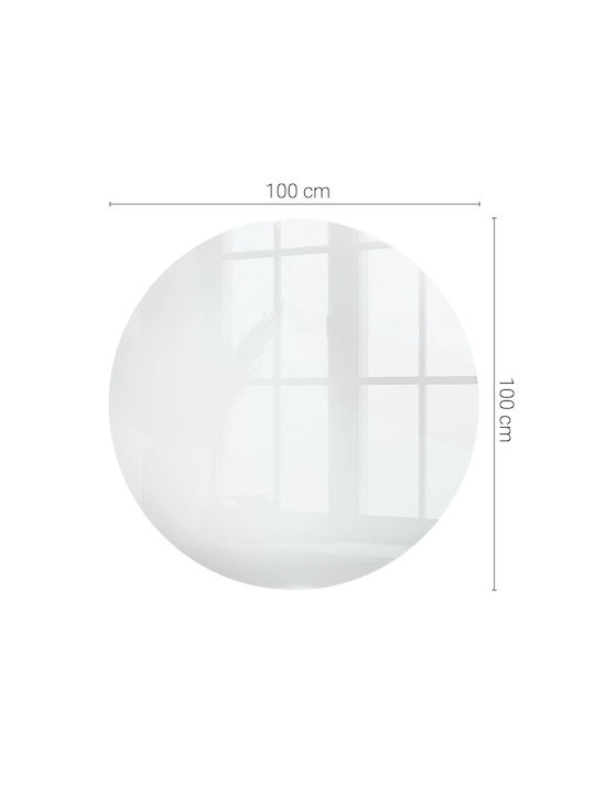 Tulup Suprafață Rotundă A Mesei Din Sticlă Albă 100x100cm 010010820150000019042
