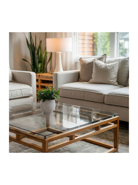 Tulup Rechteckige Tischoberfläche aus Glas Transparent 120x80cm 010010820010100000000