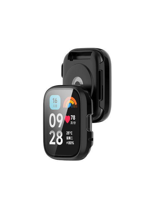 Sonique Carcasă Plastic Cu Sticlă Călită În Culoare Neagră Pentru Redmi Watch 3 Active