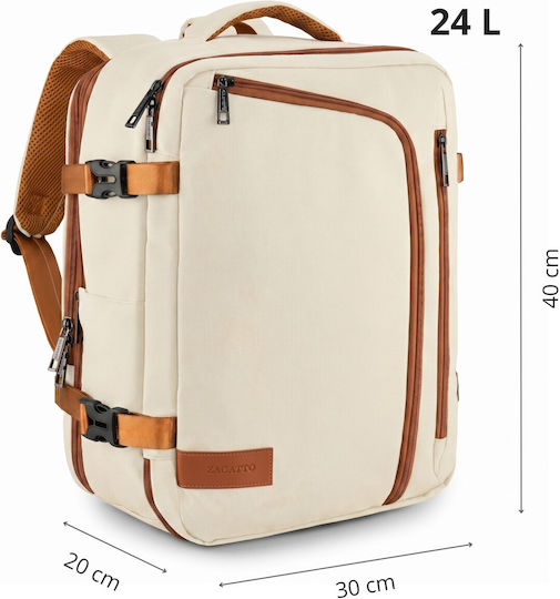 Zagatto Geantă Voiaj De Spate Bej Din Material M40xL20xÎ30cm