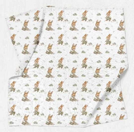 Bocioland Pătură Pepinieră Swaddling Bambus Albă 110x110cm