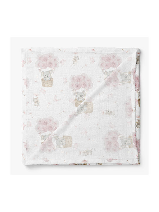 Bocioland Pătură Pepinieră Swaddling Bambus Roz 110x110cm