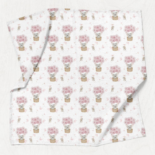 Bocioland Nursery Swaddling Bamboo Pink Blanket 110x110cm