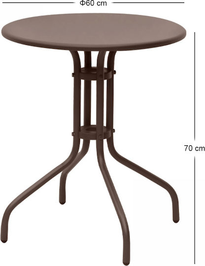 Metal Table for Small Outdoor Spaces Palermo Bronze 60x60x70cm