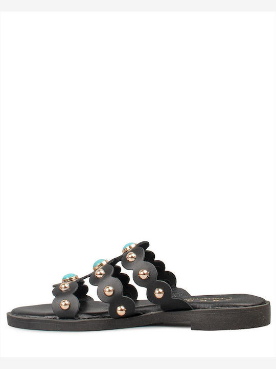 Women's Flat Sandals Black VENUS-61155 Black