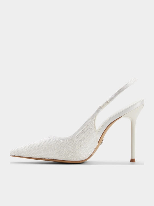 Spitze Zehen Pumps mit Hohem Absatz in Creme