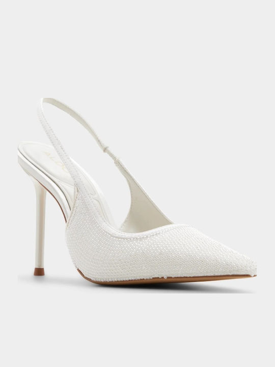 Spitze Zehen Pumps mit Hohem Absatz in Creme