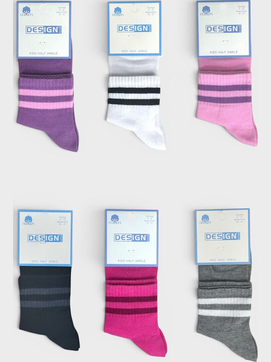 Design Socks Παιδικές Κάλτσες Αθλητικές Πολύχρωμες 6 Ζευγάρια