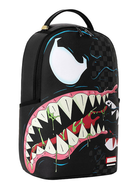 Sprayground Marvel Spiderman Venom Sharkmouth Σχολική Τσάντα Πλάτης Γυμνασίου - Λυκείου με Θήκη για Παγούρι Μαύρη 29 x 15 x 45εκ