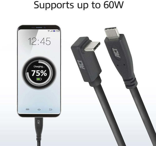 Act USB 3.2 Видео кабел USB-C мъжки - USB-C / DisplayPort 60W PD 1m