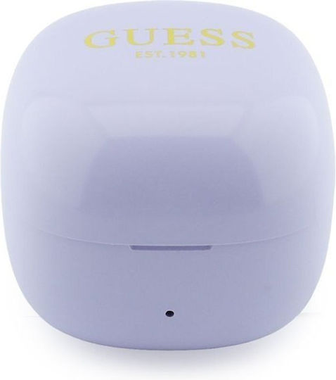Guess Mini Classic Logo Open Ear Bluetooth Handsfree Headphones with Charging Case Purple