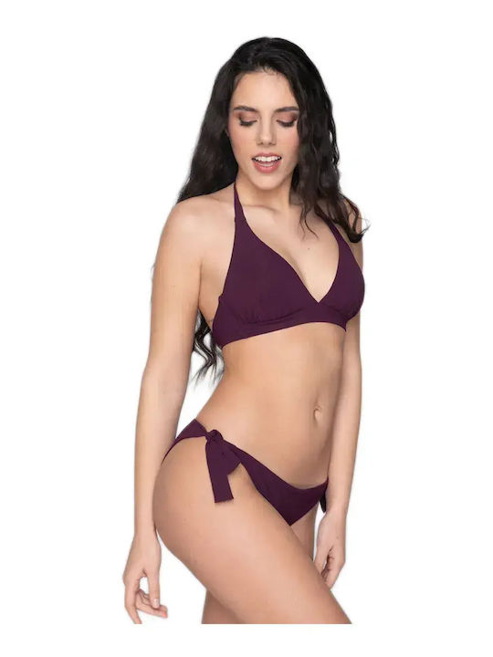 Bikini Bottoms with Laces Burgundy