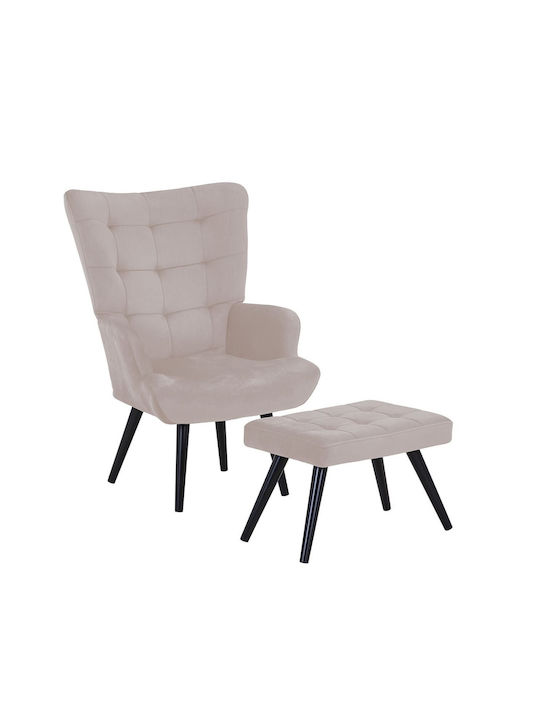 Hochlehner-Sessel mit Fußhocker Schwarz E7142 B1