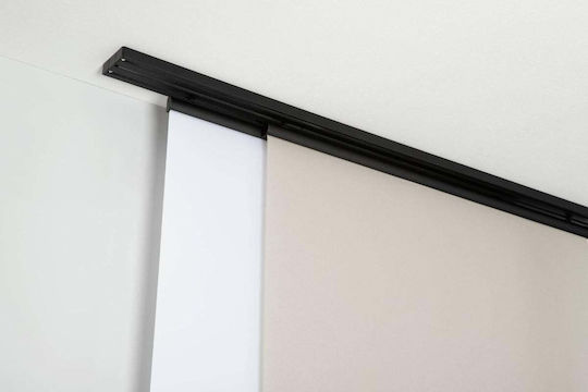Dreifach Vorhangschienen aus Aluminium in Schwarz Farbe 310cm