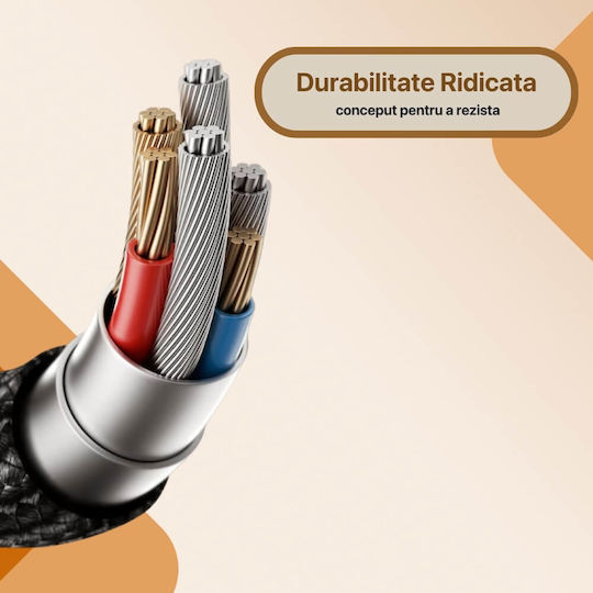 Charging Data Transfer Cable Fast Charge 100w Digikalax 480mbps 1.8m Smart Led Nylon Usb-c To Type-c Black