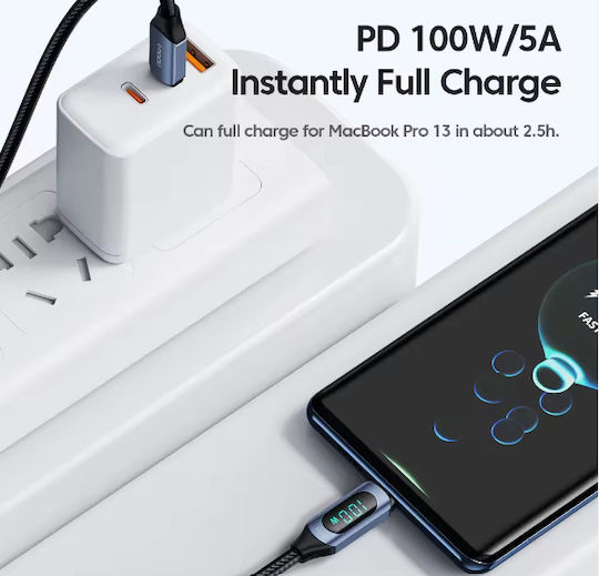 Usb Type-c To Type-c Data Charging Cable 100w 1m Black