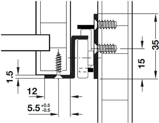 Roller Drawer Guide 450mm Häfele
