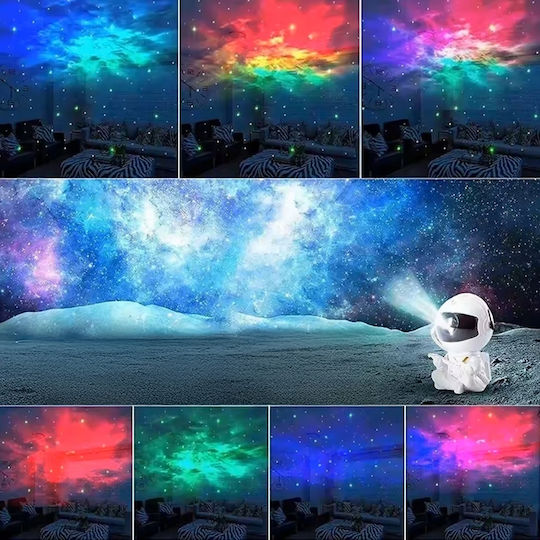 Led Rotating Kids Lamp Projector Night with Stars Projection Green 22.8x12x11.3cm