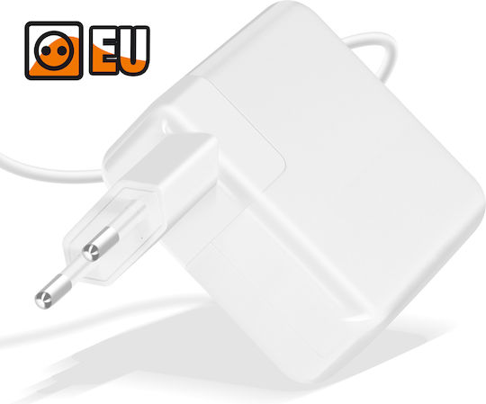 Max Excell Încărcător Sector 60w 13" Macbook Pro Magsafe 2 Magnetic Led Clip Cablu Alb