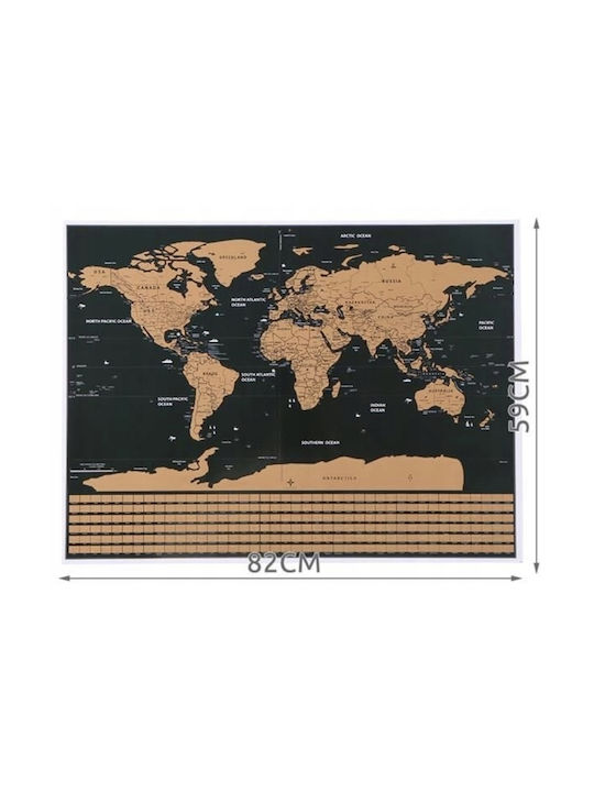 Harta Scratch a Lumii 82x59 cm Poster Tub Cadou Călător Steaguri