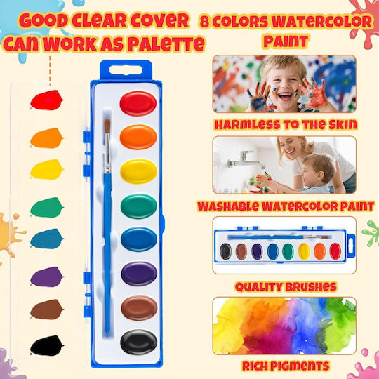 Waschbare Wasserfarben Malset Für Kinder 24 Farben Pinsel Geschenk