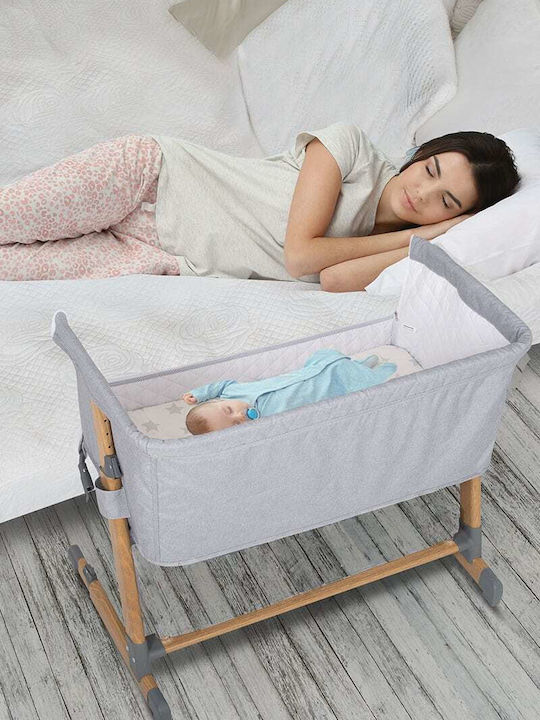 Belletti Baby Cradle with Mattress and Wheels Ecru