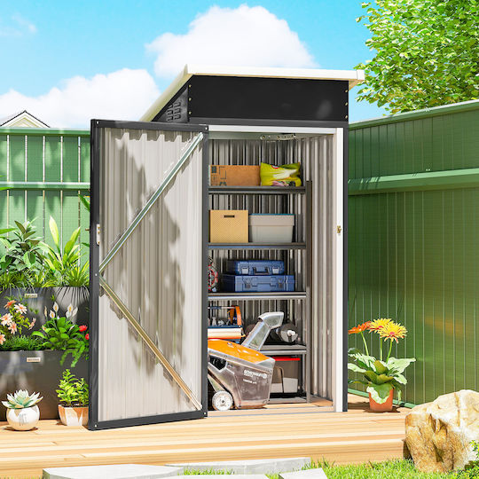Metal Garden Shed Galvanized with Air Vent L1.075xW0.91xH1.85m