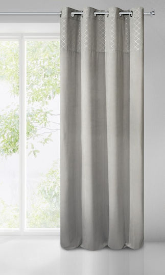 Eurofirany Karina Verdunkelung mit Grommets Silber 140x250cm