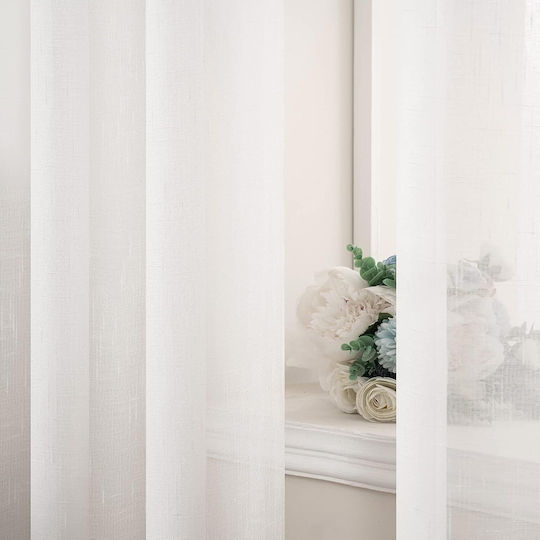 Miulee Set Perdele cu Capse Albe 140x300cm Miulee Set Perdele cu Capse Albe 140x300cm