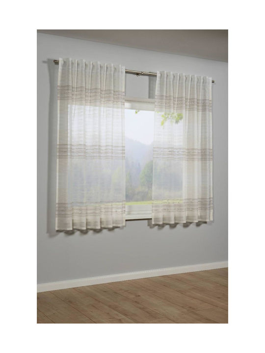 Curtain With Tunnel Curtain Beige 140x175cm