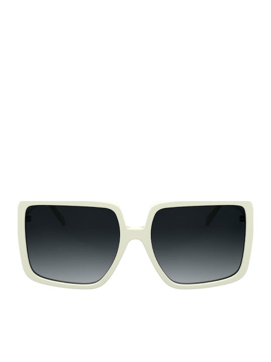 Karl Lagerfeld Ochelari de Soare Pentru Femei Cu Ramă Din Plastic Albă Și Lentile Gri