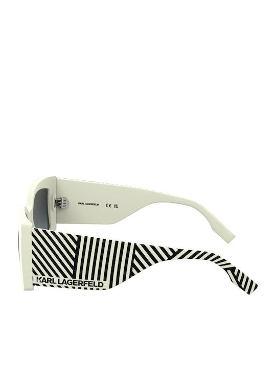 Karl Lagerfeld Ochelari de Soare Pentru Femei Cu Ramă Albă Și Lentile Gri