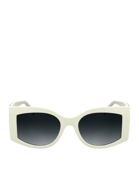 Karl Lagerfeld Ochelari de Soare Pentru Femei Cu Ramă Albă Și Lentile Gri