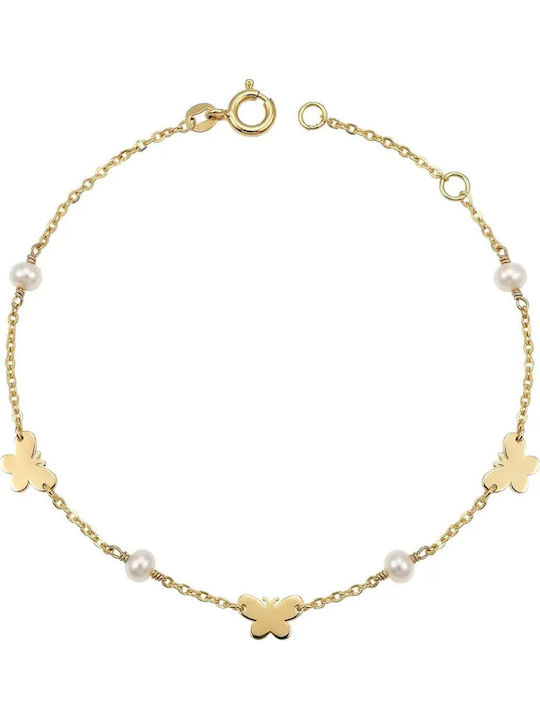 Damen Armband aus 14K Gold mit Perlen