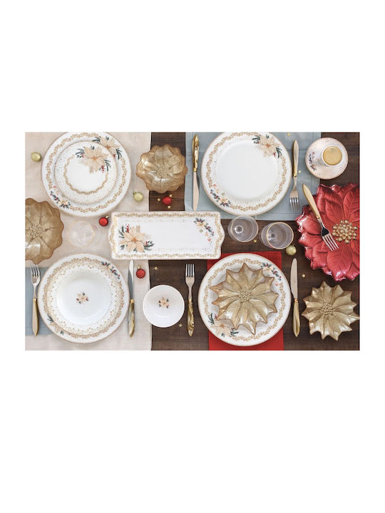 Easylife Christmas Porcelain Platter Flowers & Branches 35x15cm