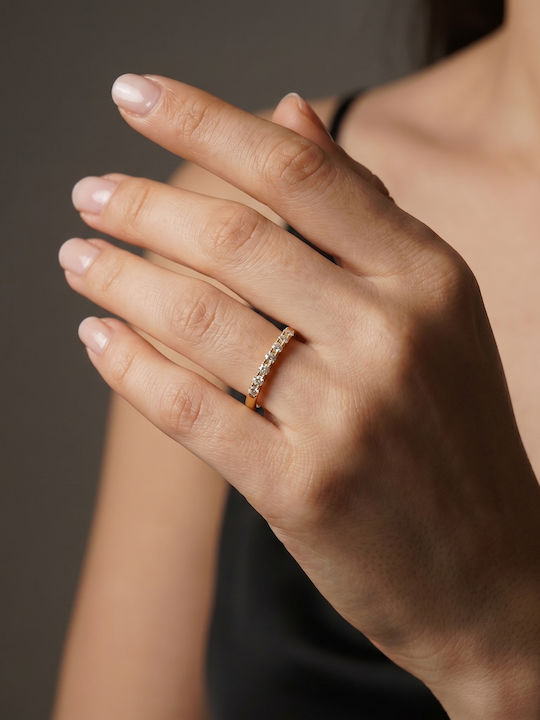 Diamond Group Damenring Halbe Ewigkeitsring mit Diamant aus 18K Gold