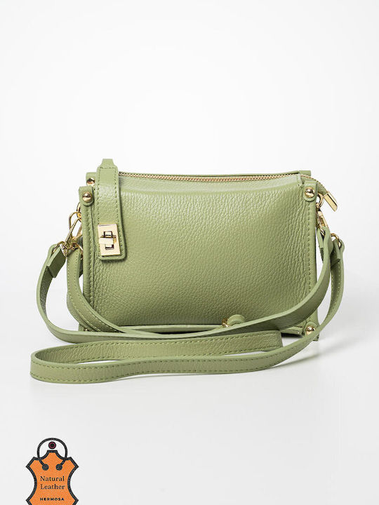 Leather Women's Shoulder Bag Green